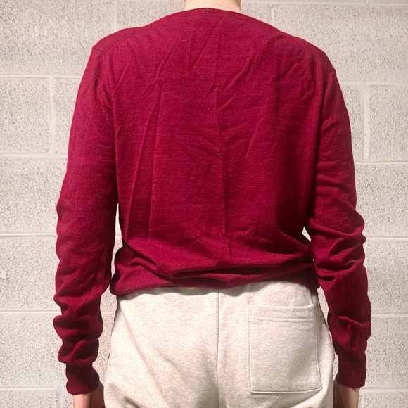 DKNY 100% Merino Wool V-Neck Pullover Long Sleeve Sweater Size L - Picture 2 of 8